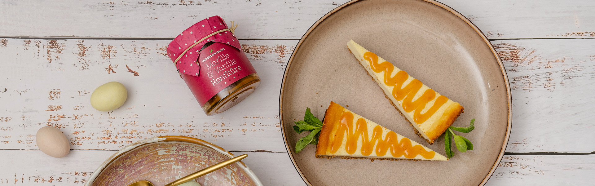 Unverschwendet Cheesecake im Oster-Look