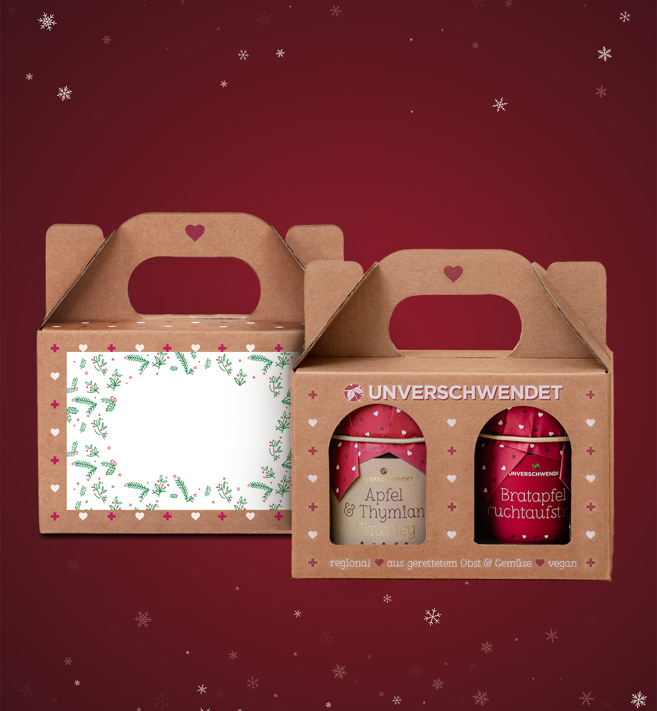 Weihnachtsduett Apfel mit Brandingsticker Weihnachtsduett Apfel mit Brandingsticker