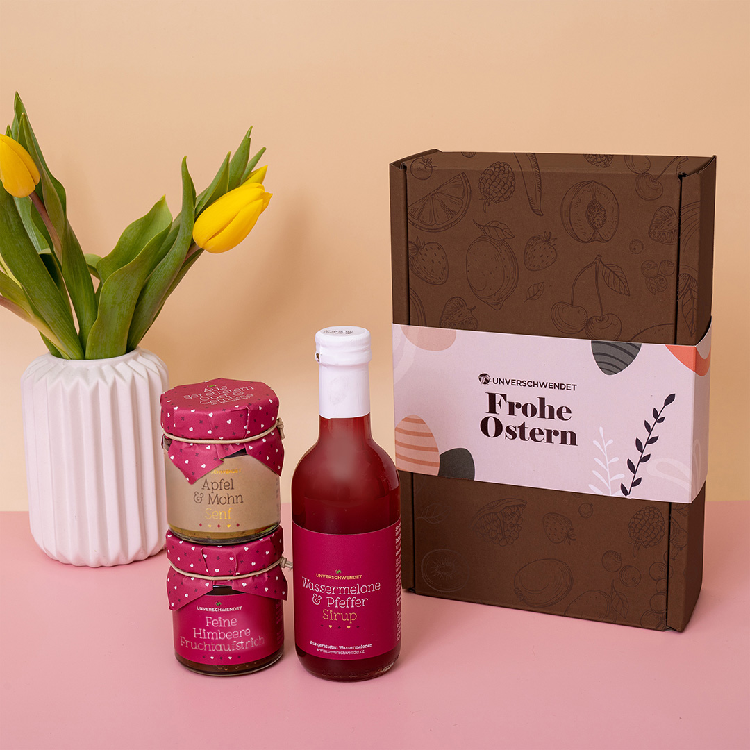 Geschenkkarton Früchtepower Ostern Geschenkkarton Früchtepower Ostern