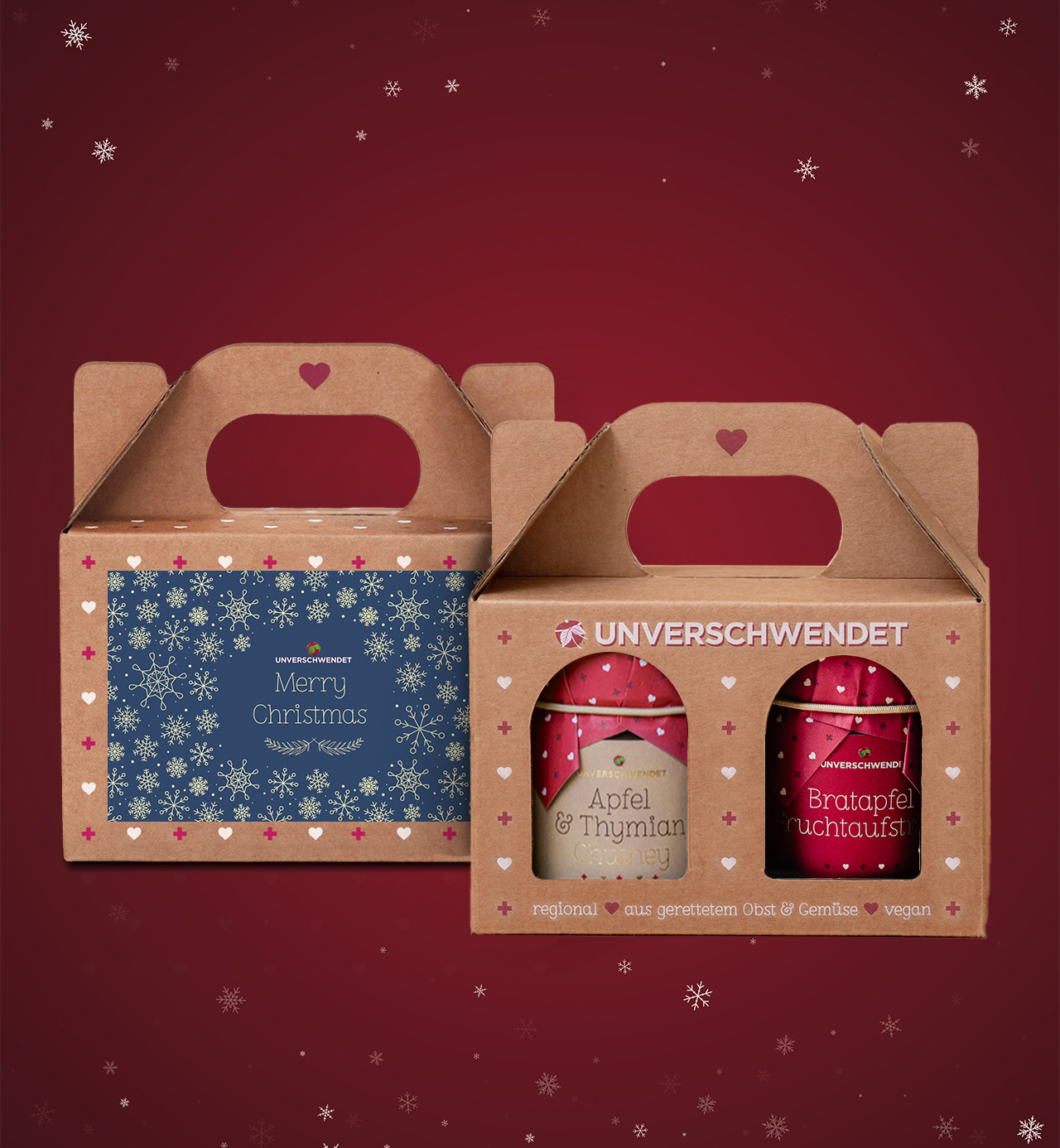 Weihnachtsduett Apfel blau-gold
