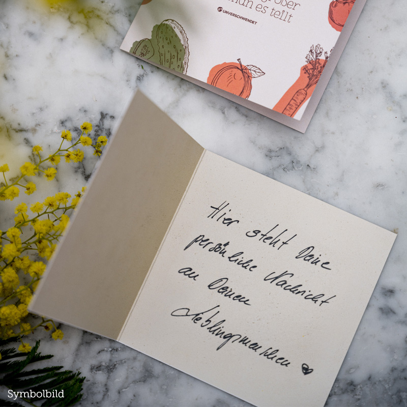 Unverschwendet-Grußkarte-Handgeschrieben (von innen) Unverschwendet-Grußkarte-Handgeschrieben