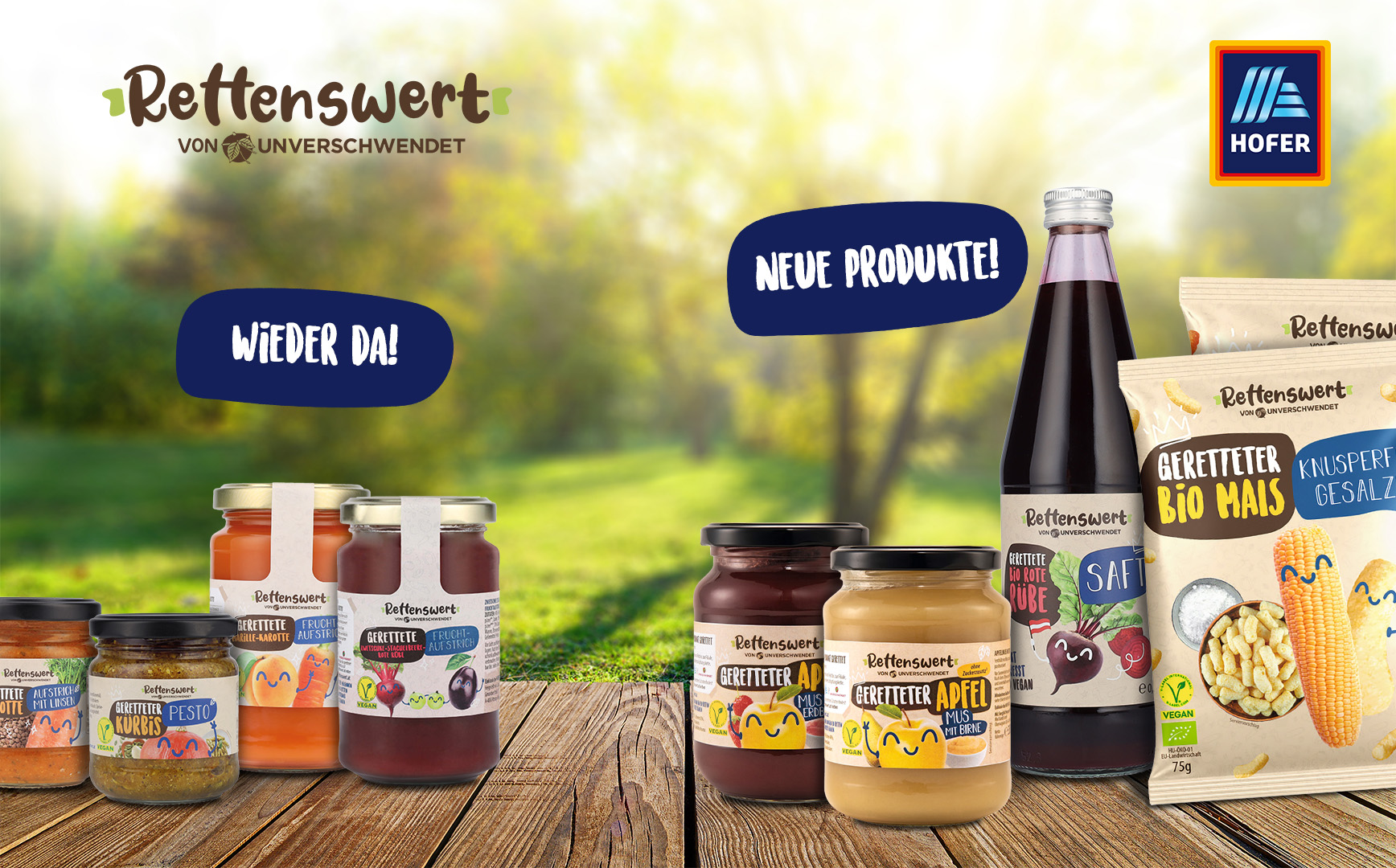 Ab heute: neue köstliche RETTENSWERT Produkte bei HOFER