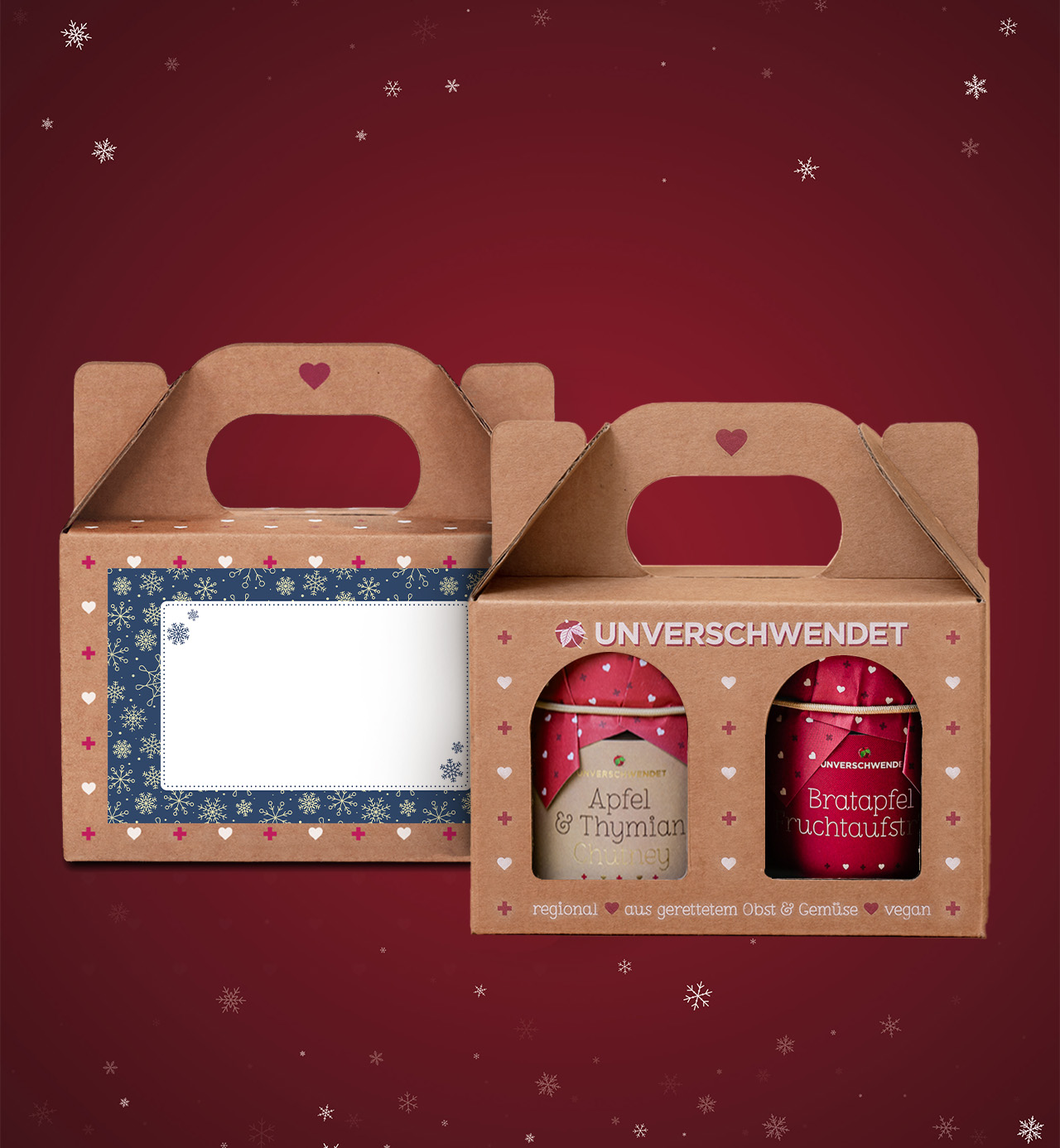 Weihnachtsduett Apfel mit Brandingsticker