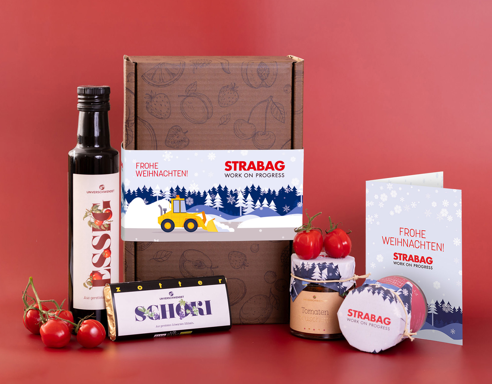 Geschenkkarton-Set im STRABAG Design (Branding-Möglichkeiten) Geschenkkarton-Set im STRABAG Design