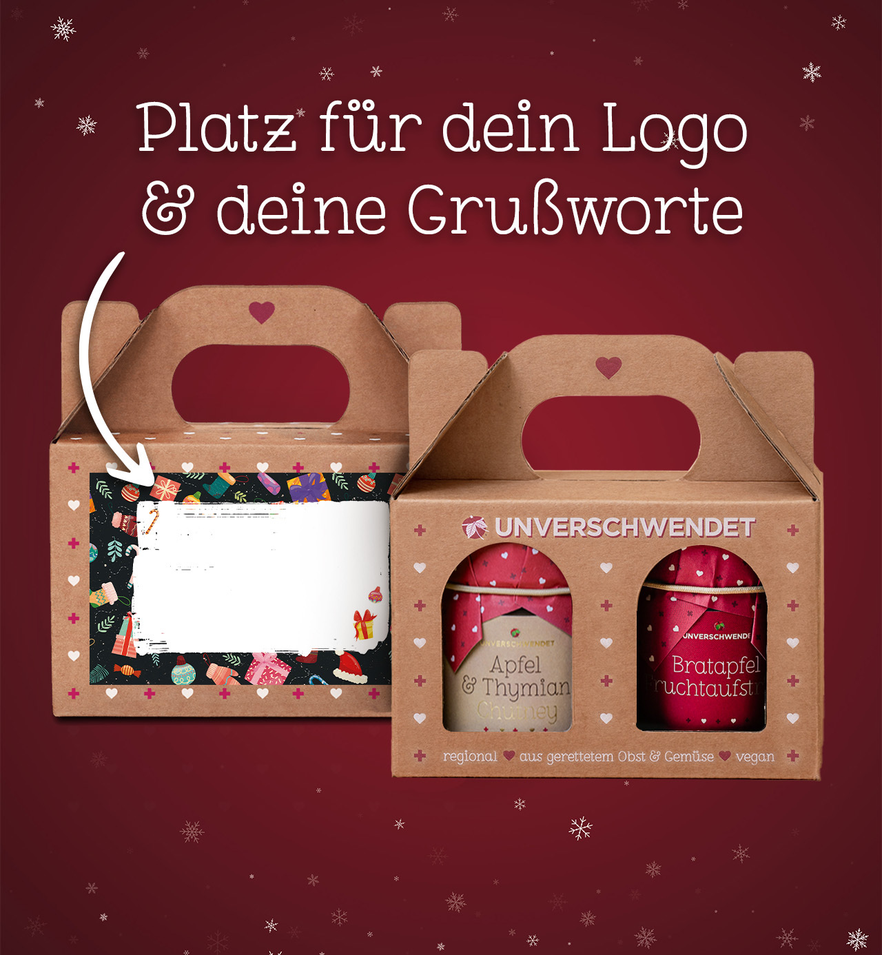 Weihnachtsduett Apfel mit Brandingsticker Weihnachtsduett Apfel mit Brandingsticker
