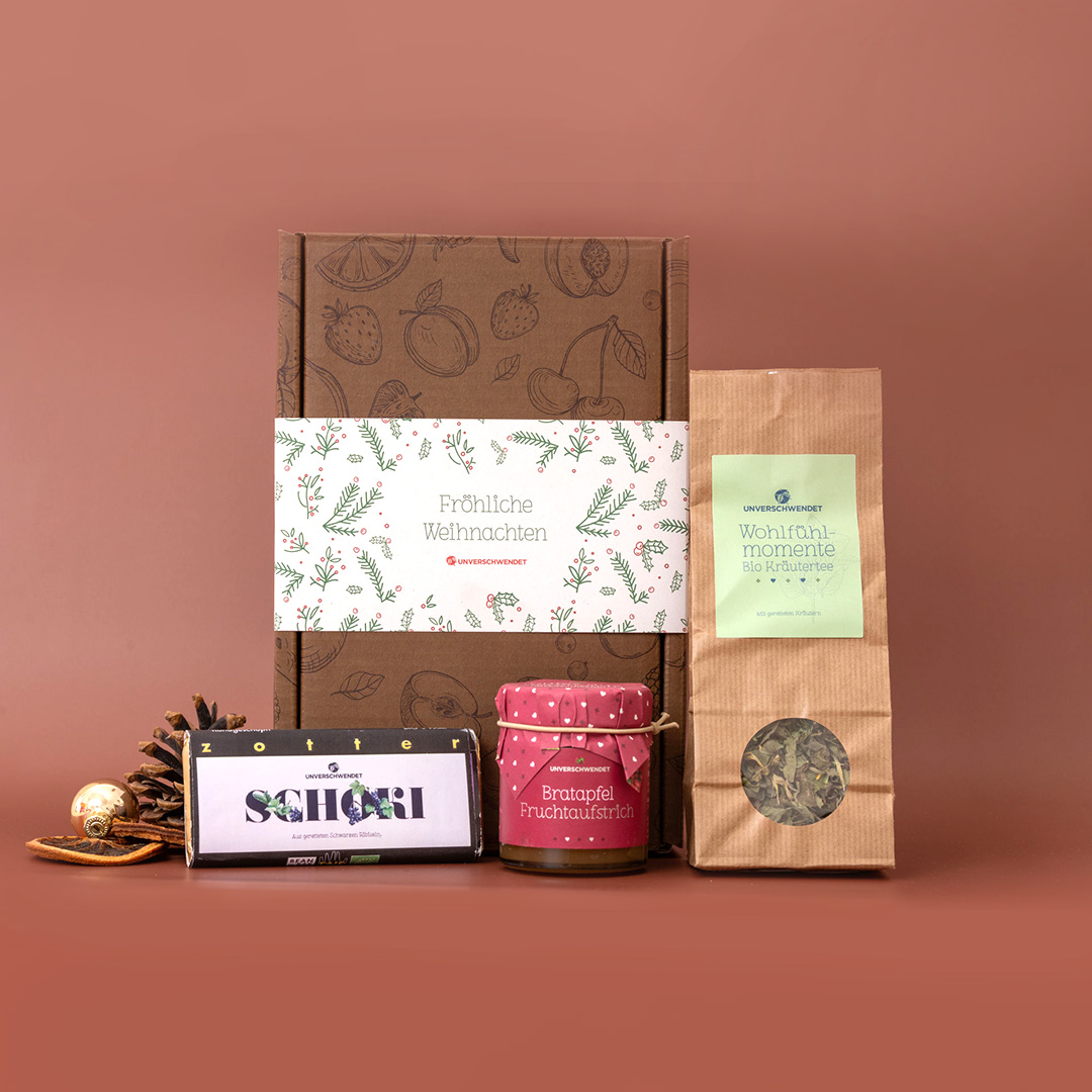 Geschenkbox Kleine Auszeit Weihnachten rot-grün-weiß