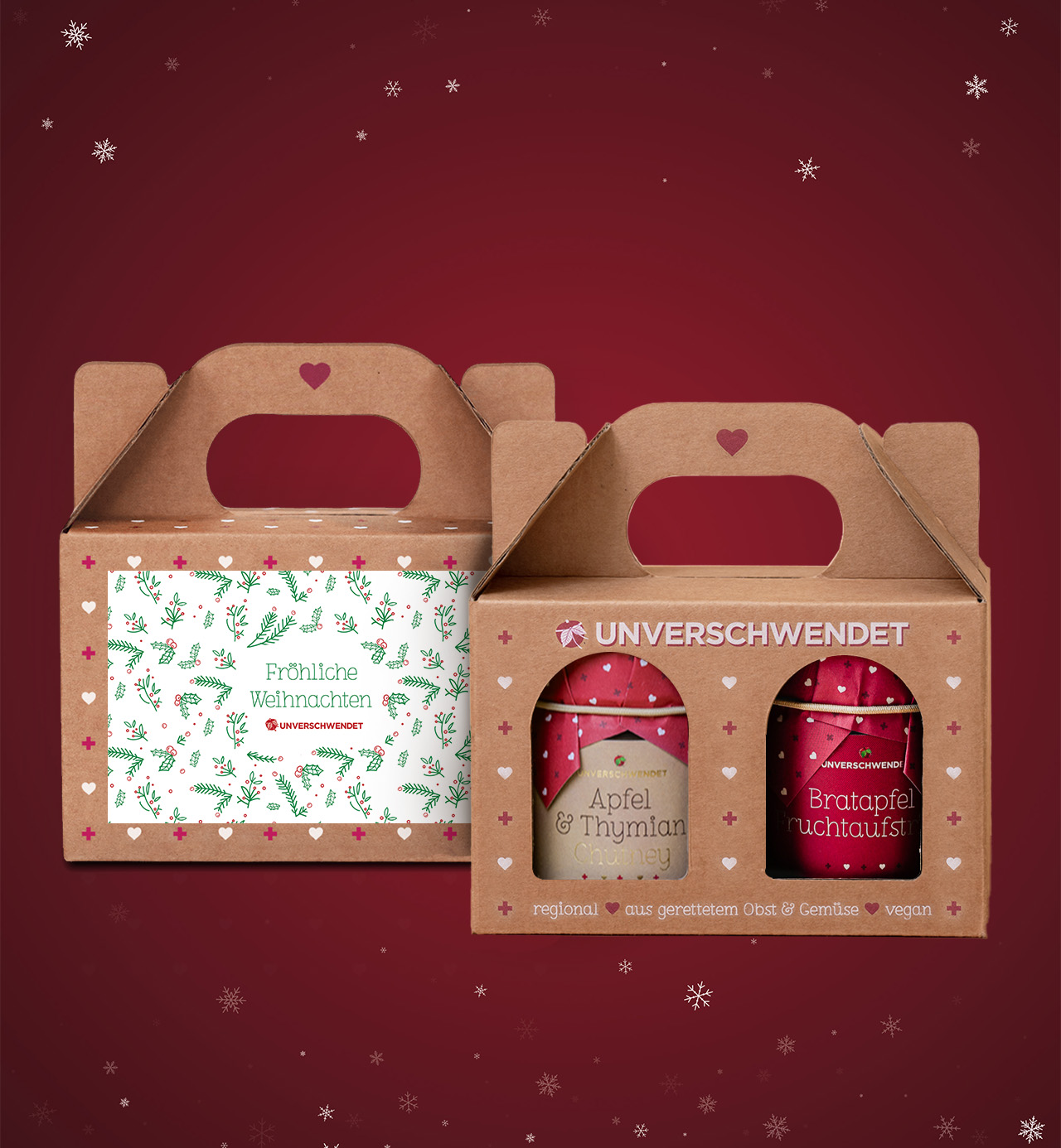 Weihnachtsduett Apfel rot-grün-weiß