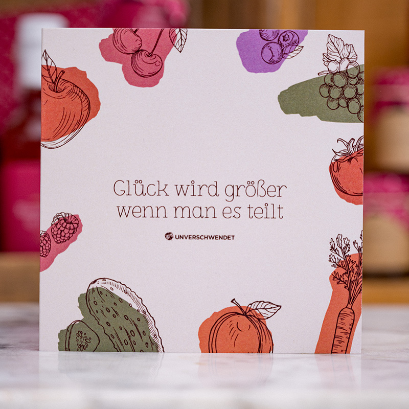 Grußkarte mit Kuvert Alles Liebe Obst und Gemüse